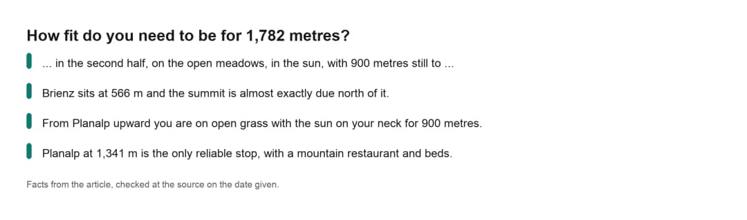 Ficha de datos clave sobre subir a pie al Brienzer Rothorn: qué forma física hace falta para 1782 metros