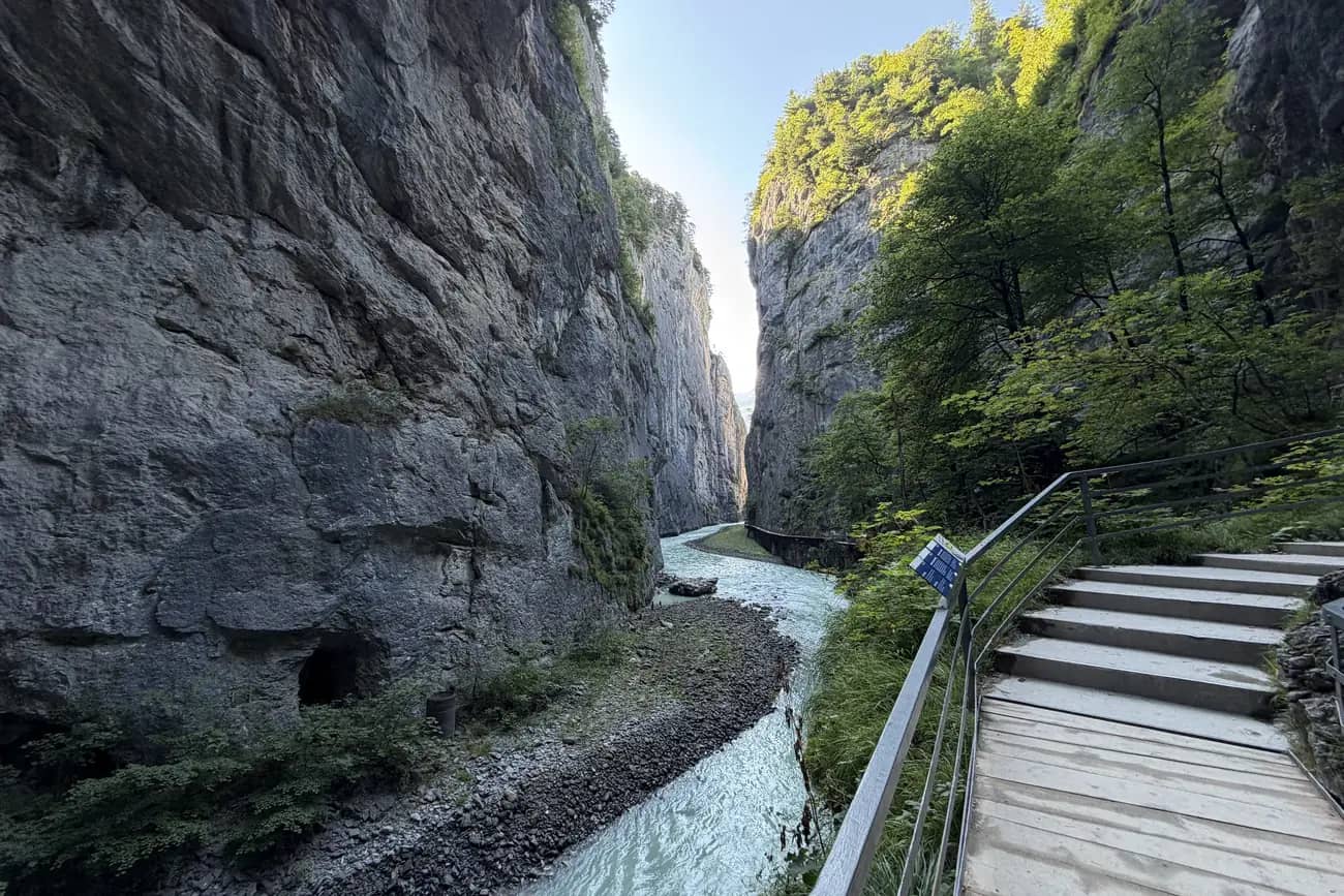Dentro de la garganta del Aare: qué se ve